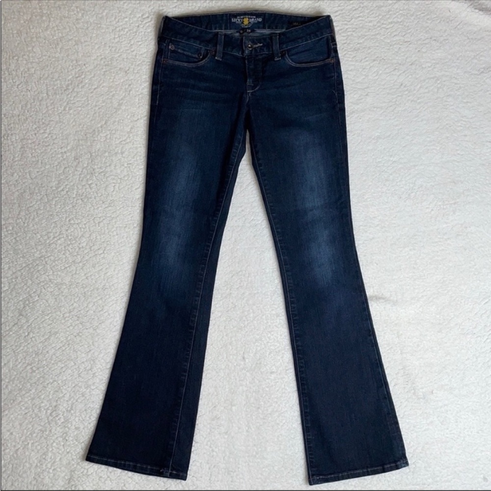 Lucky Brand Denim Jeans Dark Lola Boot Size 25 x 30 1/2